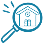 magnifying glass over a school