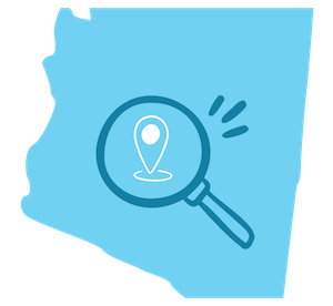 Phoenix marker on a map of Arizona