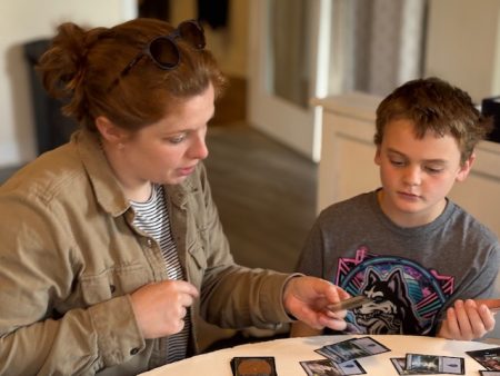 Teacher working with student